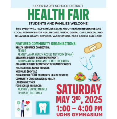  Health Fair May 3rd 1- 4 PM UDHS Gym